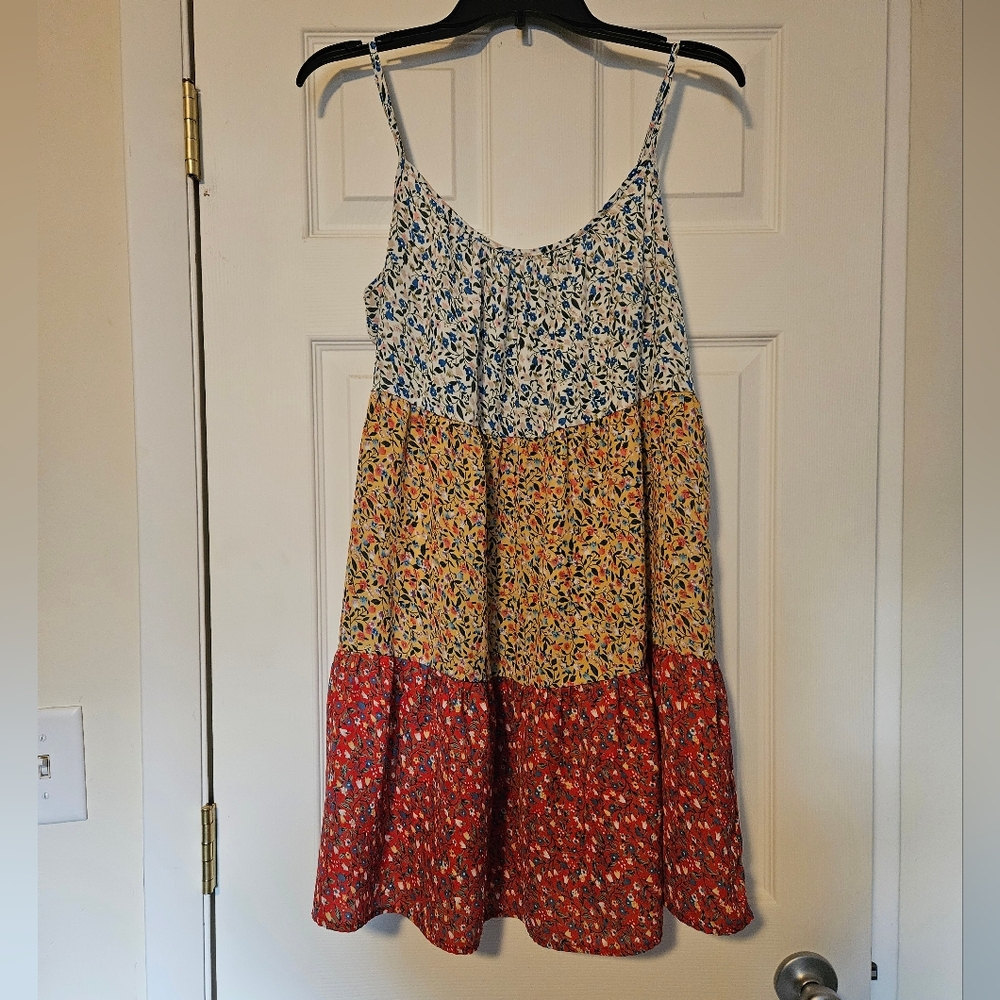 Color block floral dress